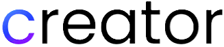 Word 'creator' with letter 'c' in a gradient blue to purple color and the rest of the letters in black.