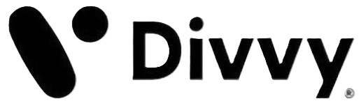 Divvy logo with stylized black shapes next to the word 'Divvy' in bold black letters.