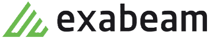 Exabeam company logo with stylized green triangular icon to the left of the word 'exabeam' in lowercase black letters.