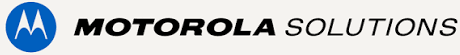 Motorola Solutions logo with a stylized white batwing M inside a blue circle to the left and the words MOTOROLA SOLUTIONS in black to the right.