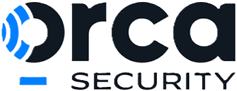 Orca Security company logo with a stylized blue and white orca whale tail forming the letter O and the word SECURITY below in uppercase letters.