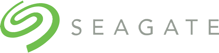Seagate company logo with a green swirl icon followed by the word SEAGATE in grey capital letters.