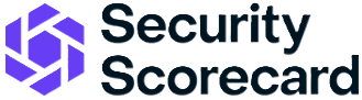 Security Scorecard logo with a purple geometric shield icon to the left of the text.