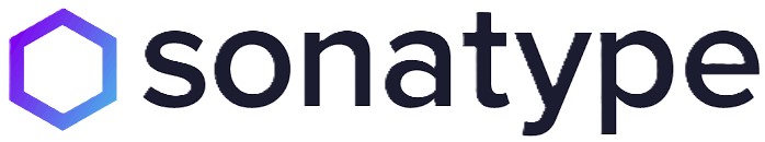 Sonatype logo with a hexagonal icon in gradient blue and purple to the left of the company name in black lowercase letters.