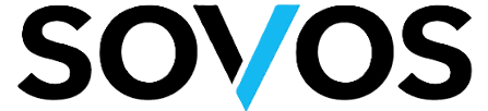 SOVOS company logo with the letter V in blue and other letters in black.