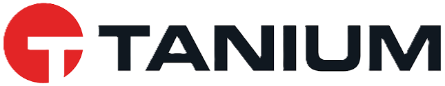 Tanium company logo with a stylised red circular icon on the left and the word Tanium in black uppercase letters on the right.
