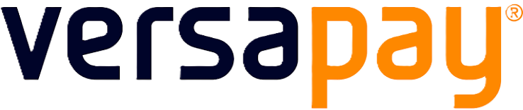 VersaPay logo with 'versa' in dark blue and 'pay' in orange.
