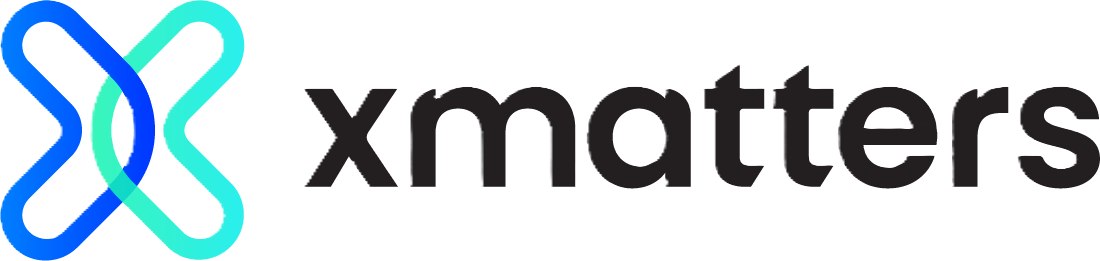 xMatters logo with stylized overlapping X symbol in blue and teal gradient to the left of the black lowercase word 'xmatters'.