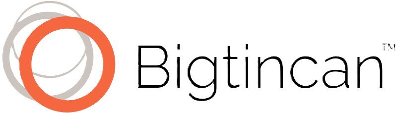 Bigtincan company logo with three overlapping circles on the left, two in grey and one in orange, followed by the word Bigtincan in black text with a trademark symbol.