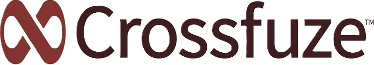 Crossfuze company logo with stylized infinity symbol in maroon.