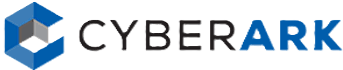 CyberArk logo with a 3D hexagonal icon on the left and the word CyberArk on the right, 'Cyber' in black and 'ARK' in blue.