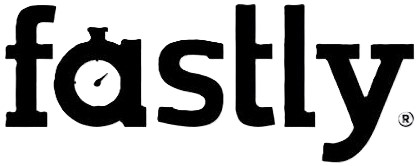 The word 'fastly' in black lowercase letters with the letter 'a' stylized as a stopwatch.