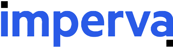 Imperva company logo with the word 'imperva' in bold blue lowercase letters and a small black square above the letter 'i' and another black square at the bottom right.