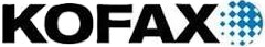 Kofax company logo with the name KOFAX in bold black letters and a stylized blue globe design on the right.