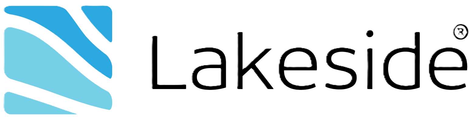 Lakeside company logo with stylised blue waves symbol on the left and black text 'Lakeside' on the right.