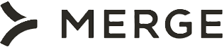 Merge company logo with stylized X-shape design to the left of the word 'MERGE' in bold uppercase letters.