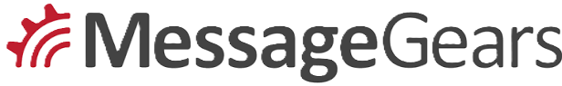 MessageGears logo with stylized red gears icon to the left of the text.
