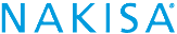Logo of the brand Nakisa in blue capital letters.