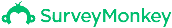 SurveyMonkey logo with a green stylized monkey head on the left and the text SurveyMonkey in green on the right.