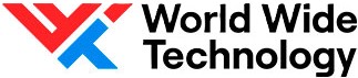 World Wide Technology logo with stylized red and blue geometric shapes.