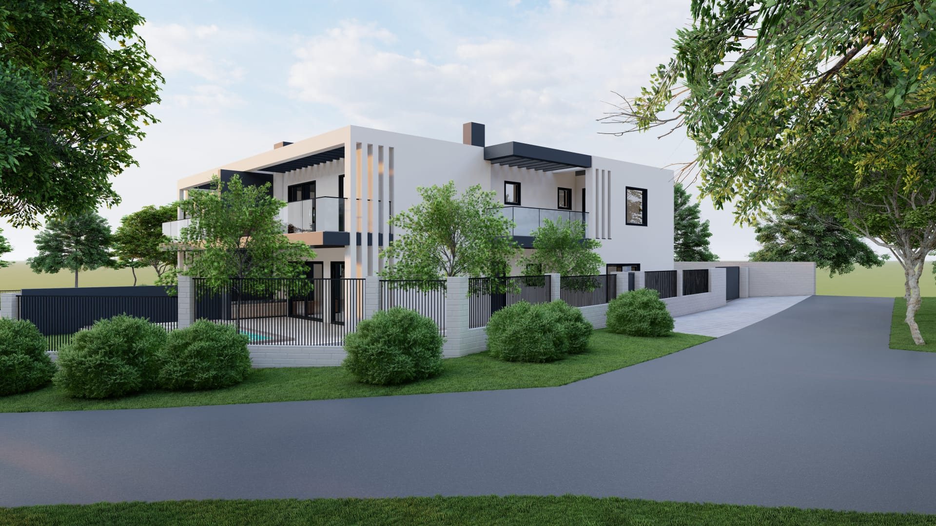 Lote 2V, fachada sobre a rua