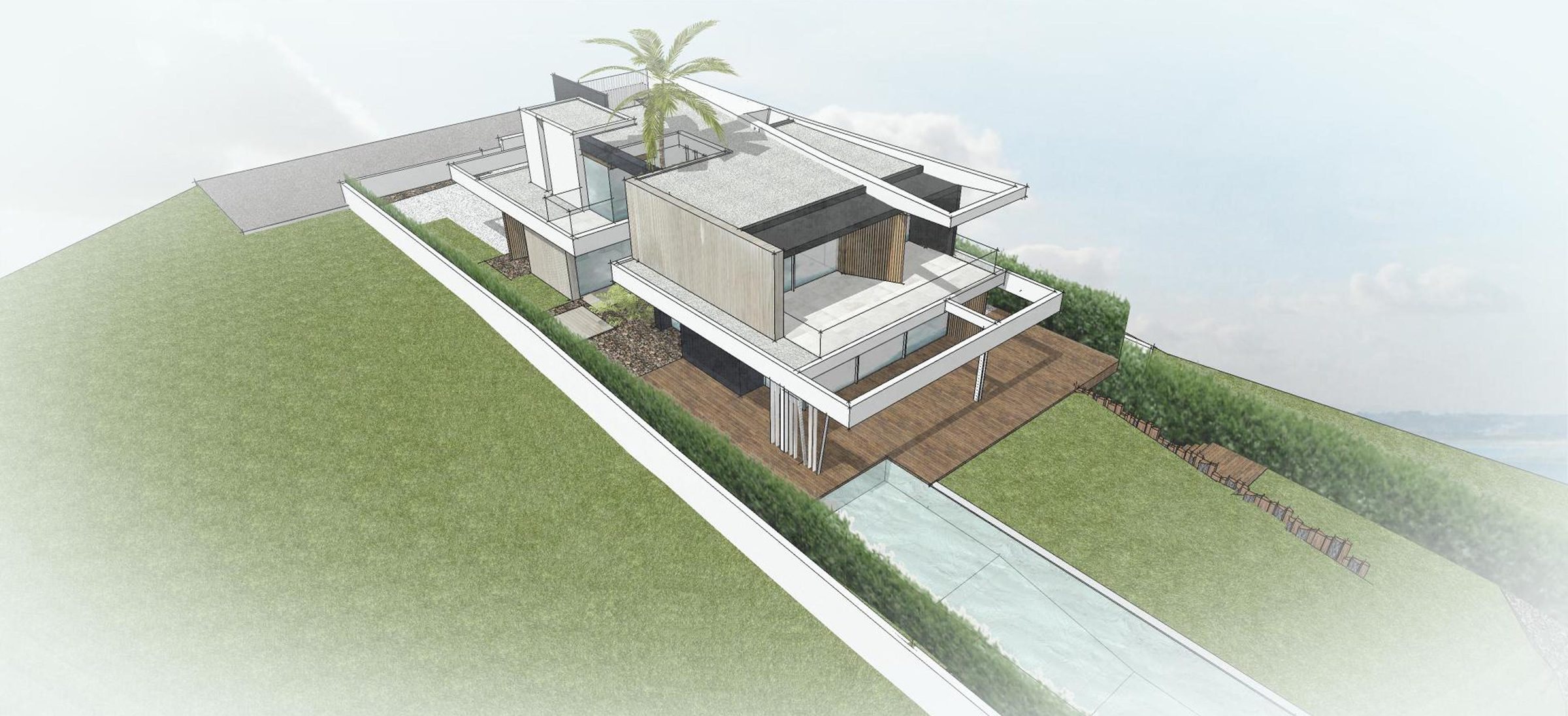 Sesmarias, vista superior com piscina