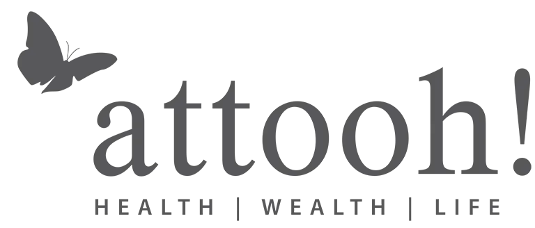 Attooh! logo with tagline Health | Wealth | Life below in gray text