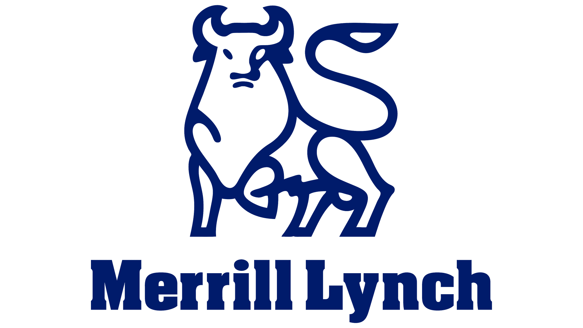 Merrill Lynch logo with stylized navy blue bull above the company name in bold text.