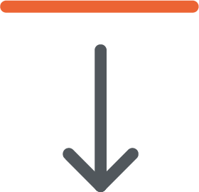 Downward pointing arrow with a red horizontal bar above it.
