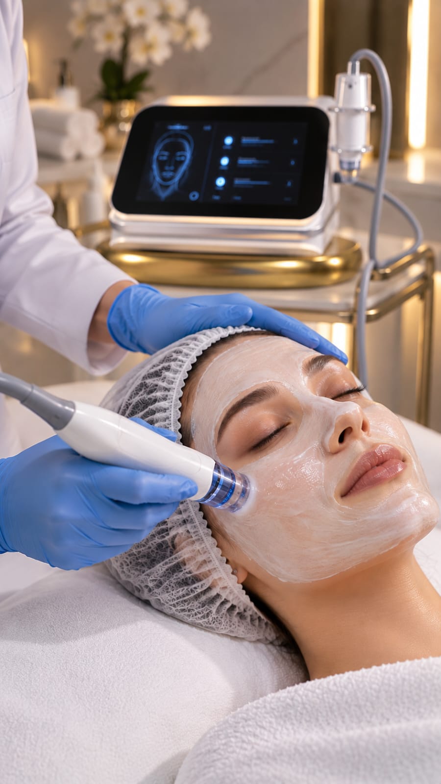 Treatment being carried out in a clinic room