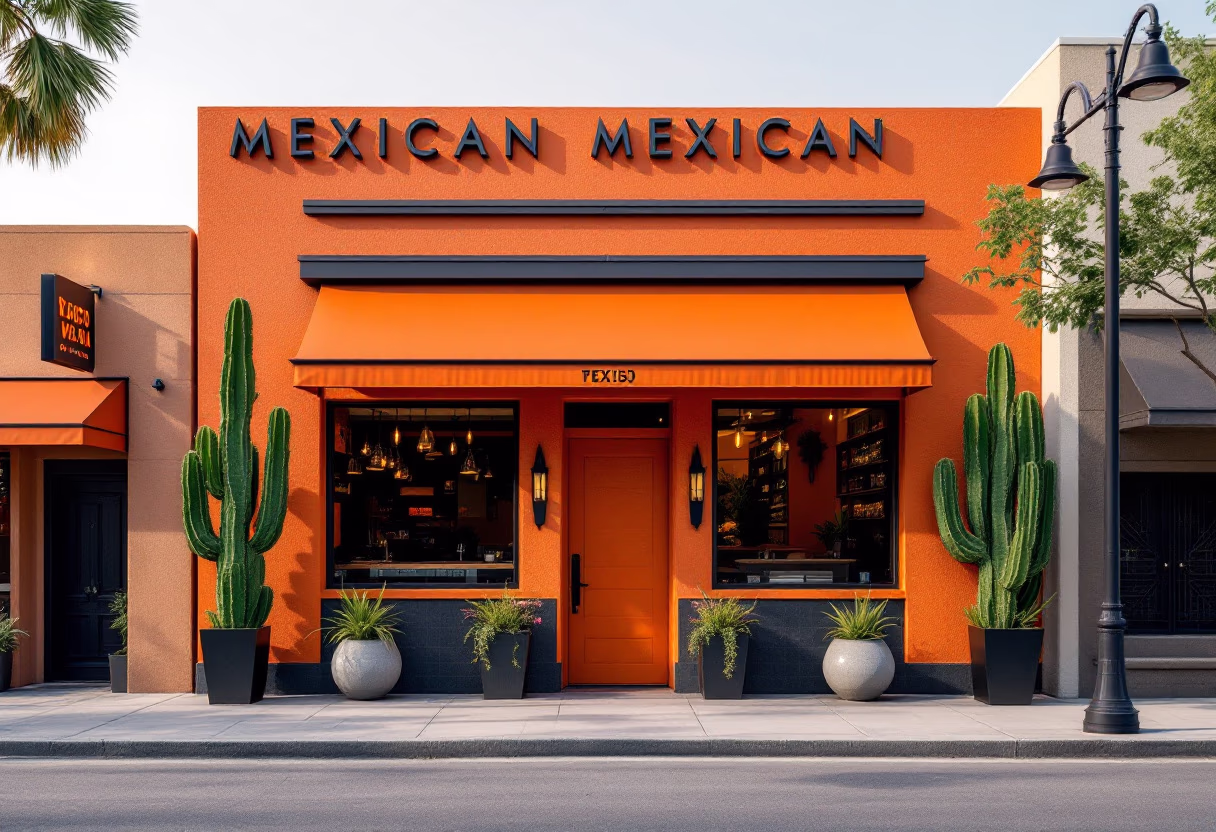 image of restaurant location from the street (for a mexican restaurant)
