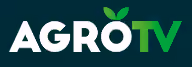 AgroTV logo with a green leaf above the letter O and TV in green letters.