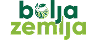 Logo with green text 'bolja zemlja' and a stylized green leaf integrated in the letter 'o'.