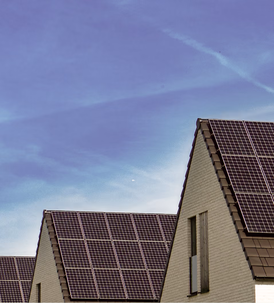 homes with solar on their roofs