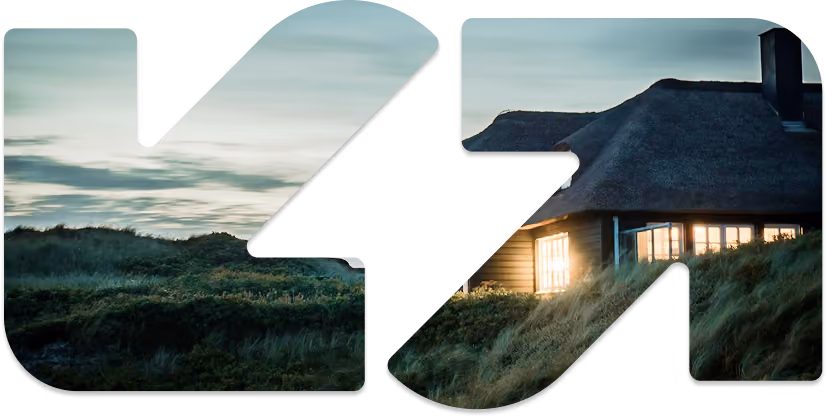 arrows with house at night being powered