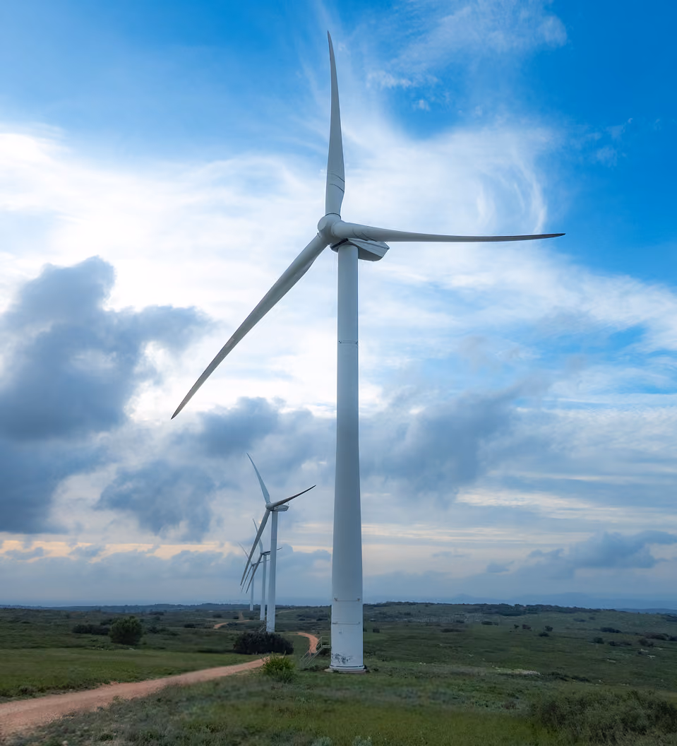 wind turbine with clouds