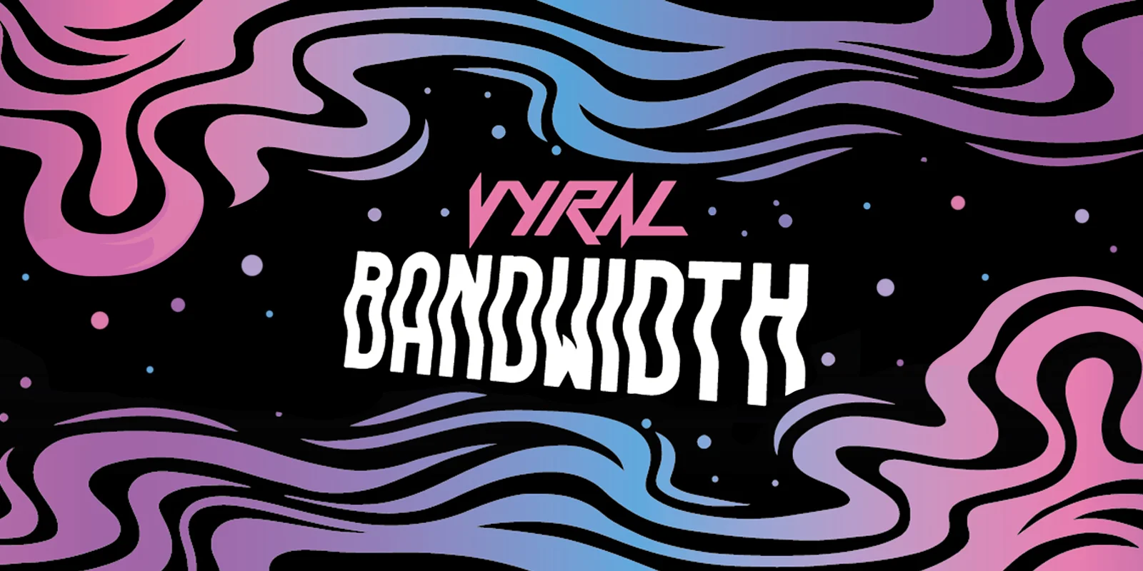 VYRAL Bandwidth beer label artwork with flowing pink, blue and purple graphics around the beer name.