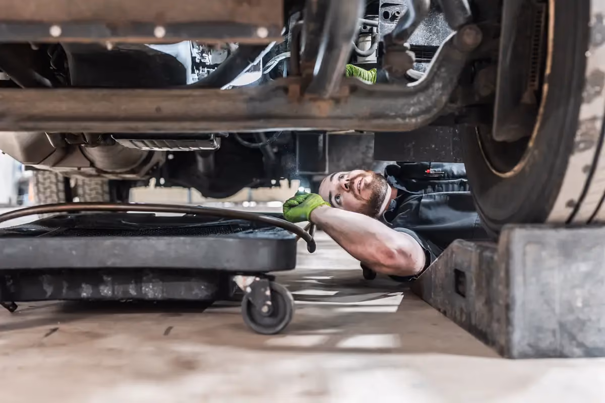 Truck receiving DOT inspection in Richmond, IN
