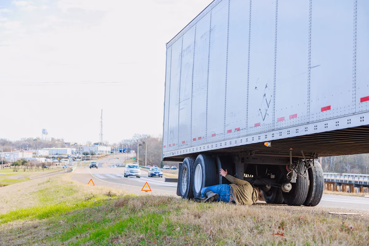 Diesel mechanic performing trailer repair services in Richmond, IN