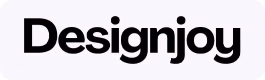 Black text reading 'Designjoy' on a white background.