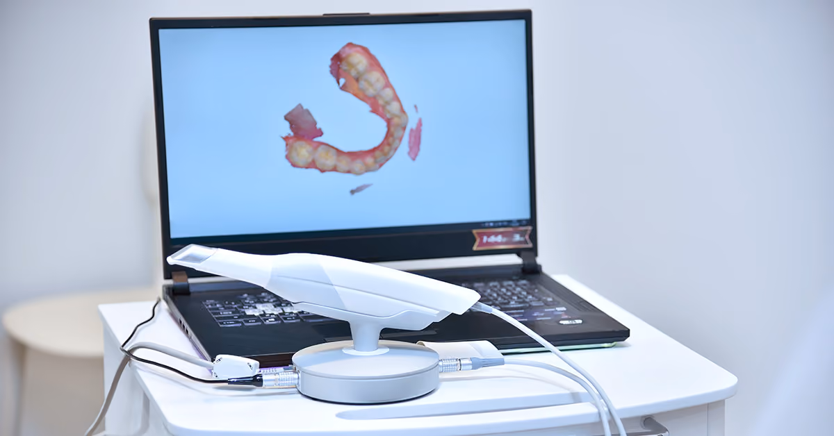 Digital intraoral scanner replacing messy impressions at Dentiq Dentistry Houston