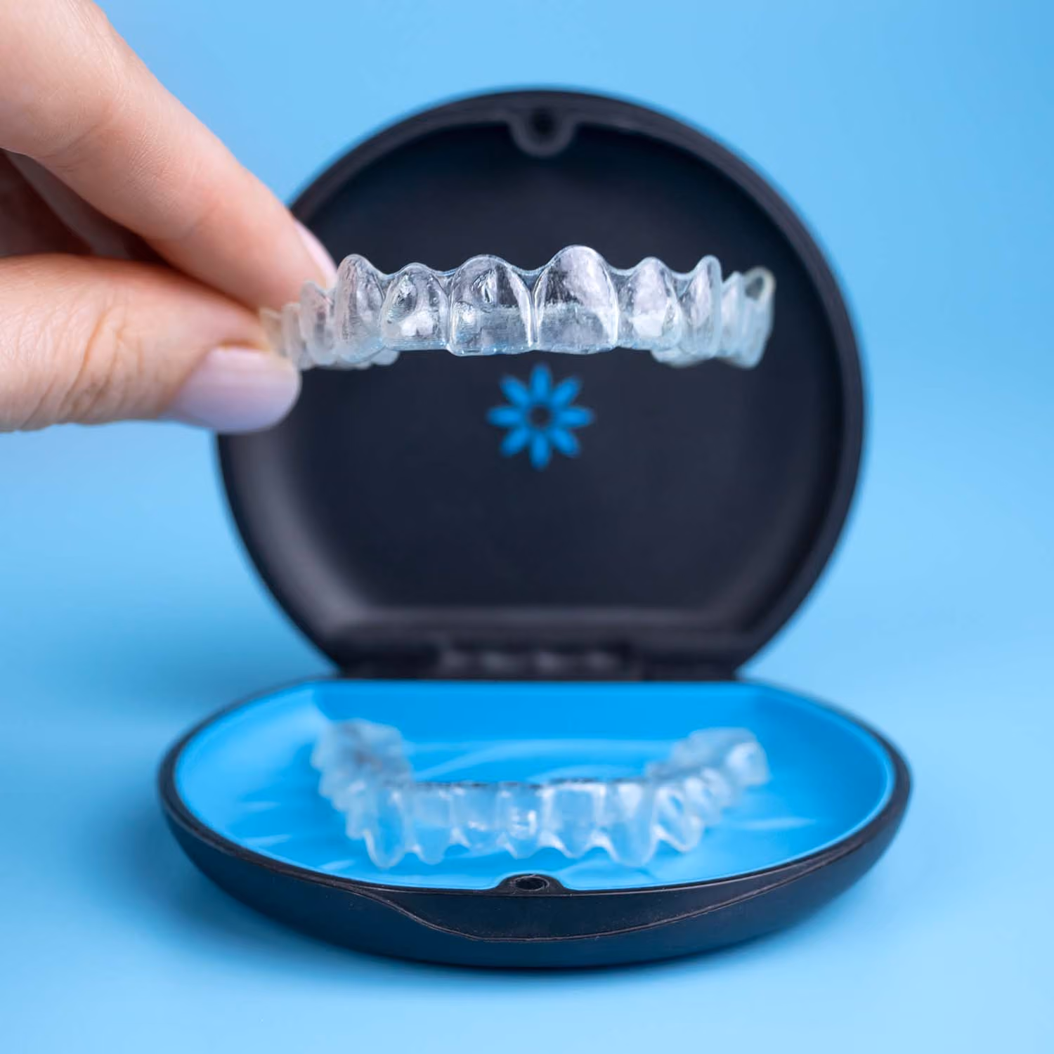 Invisalign clear aligner trays used at Dentiq Dentistry Houston
