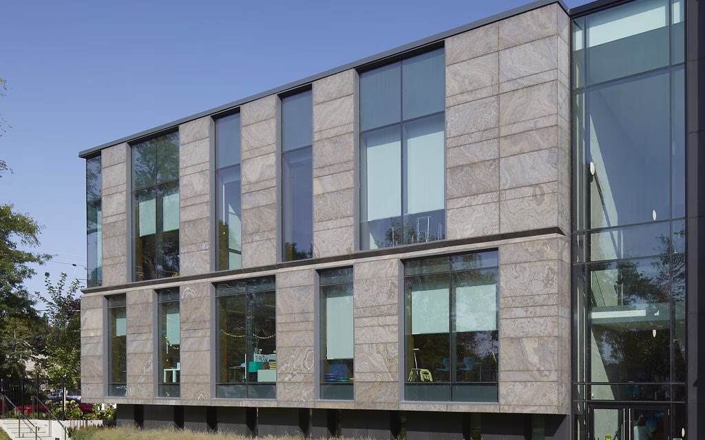 Ventilated rainscreen facade detail