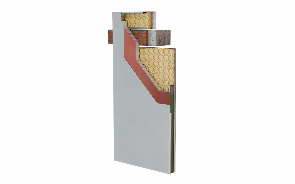 Ventilated rainscreen facade detail