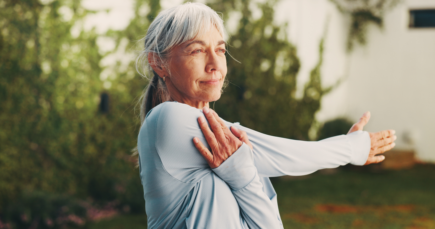 Woman stretching stock image