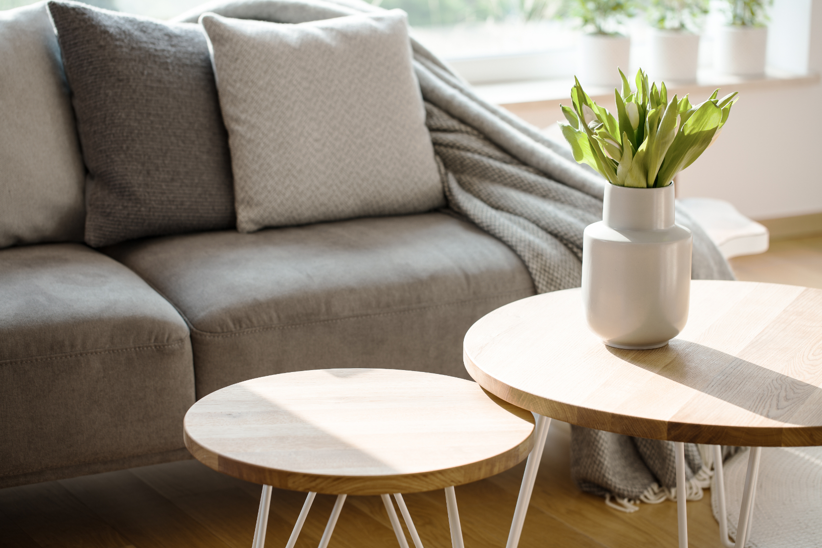 Living area stock image with sofa 
