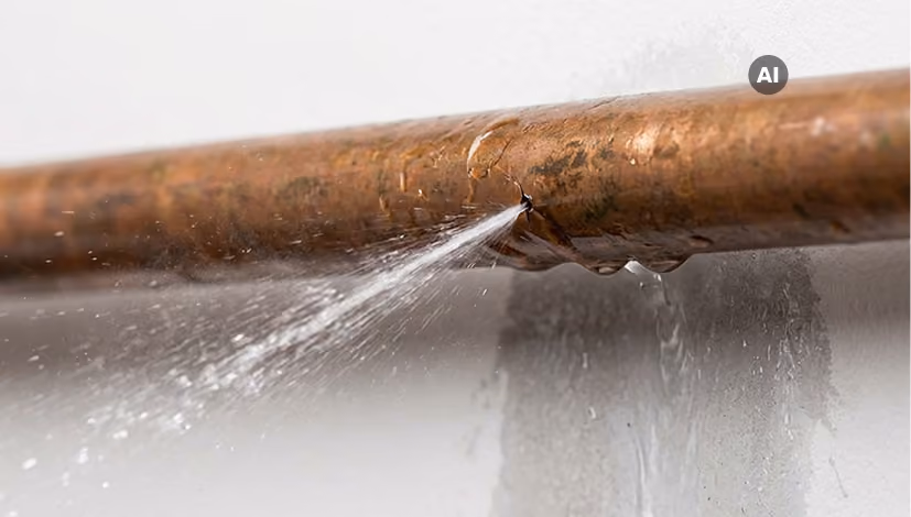 Rohrbruch: Wasser tritt aus einer Leitung aus