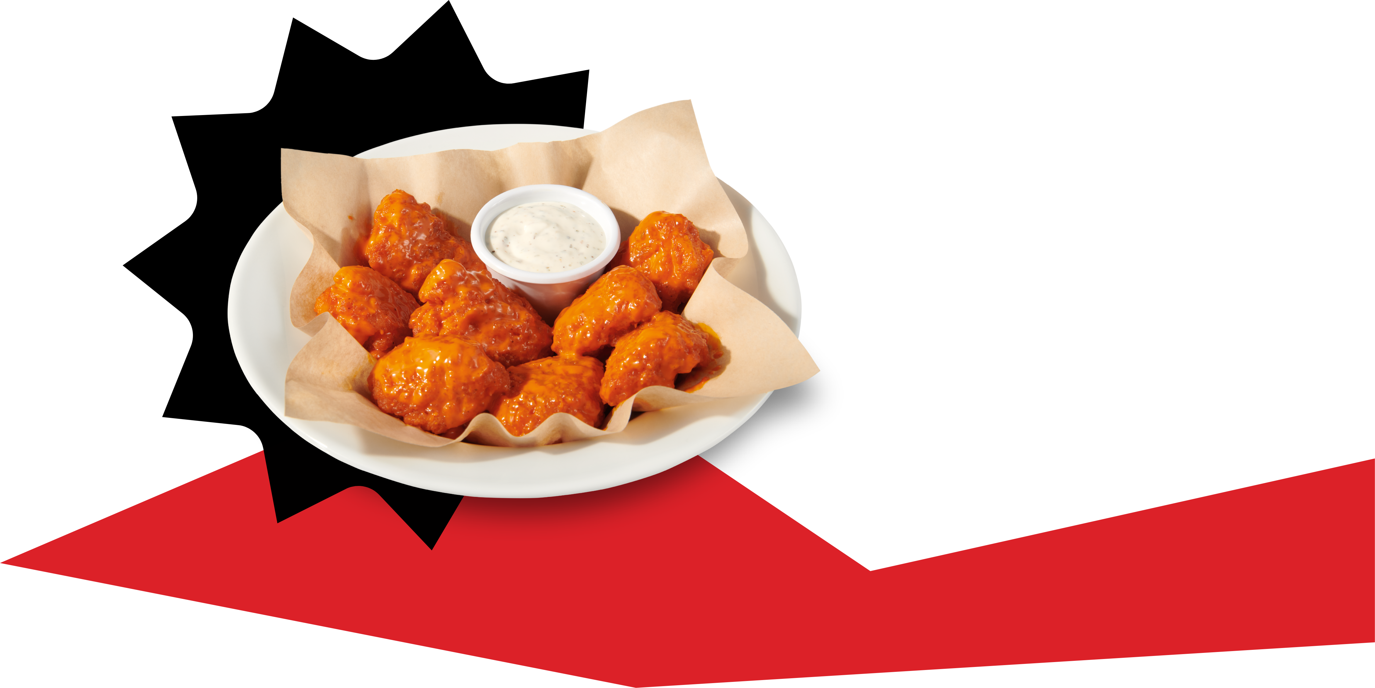 Buffalo wings with dipping sauce