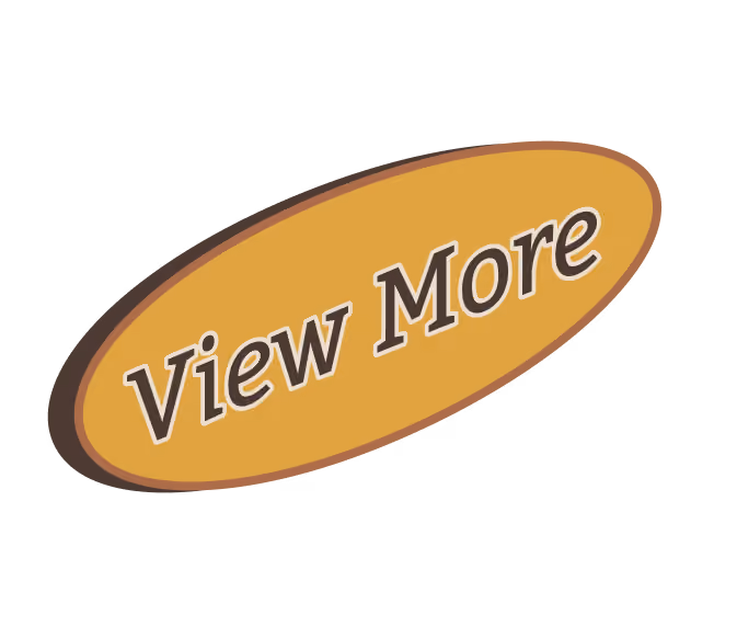 Oval-shaped button with the text 'View More' in a serif font, colored in mustard yellow with a brown border and shadow.