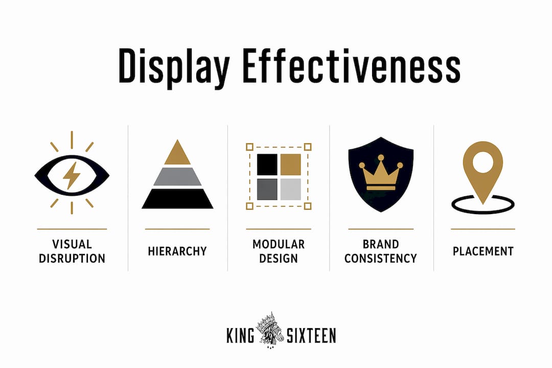 Infographic illustrating key elements of effective branded displays